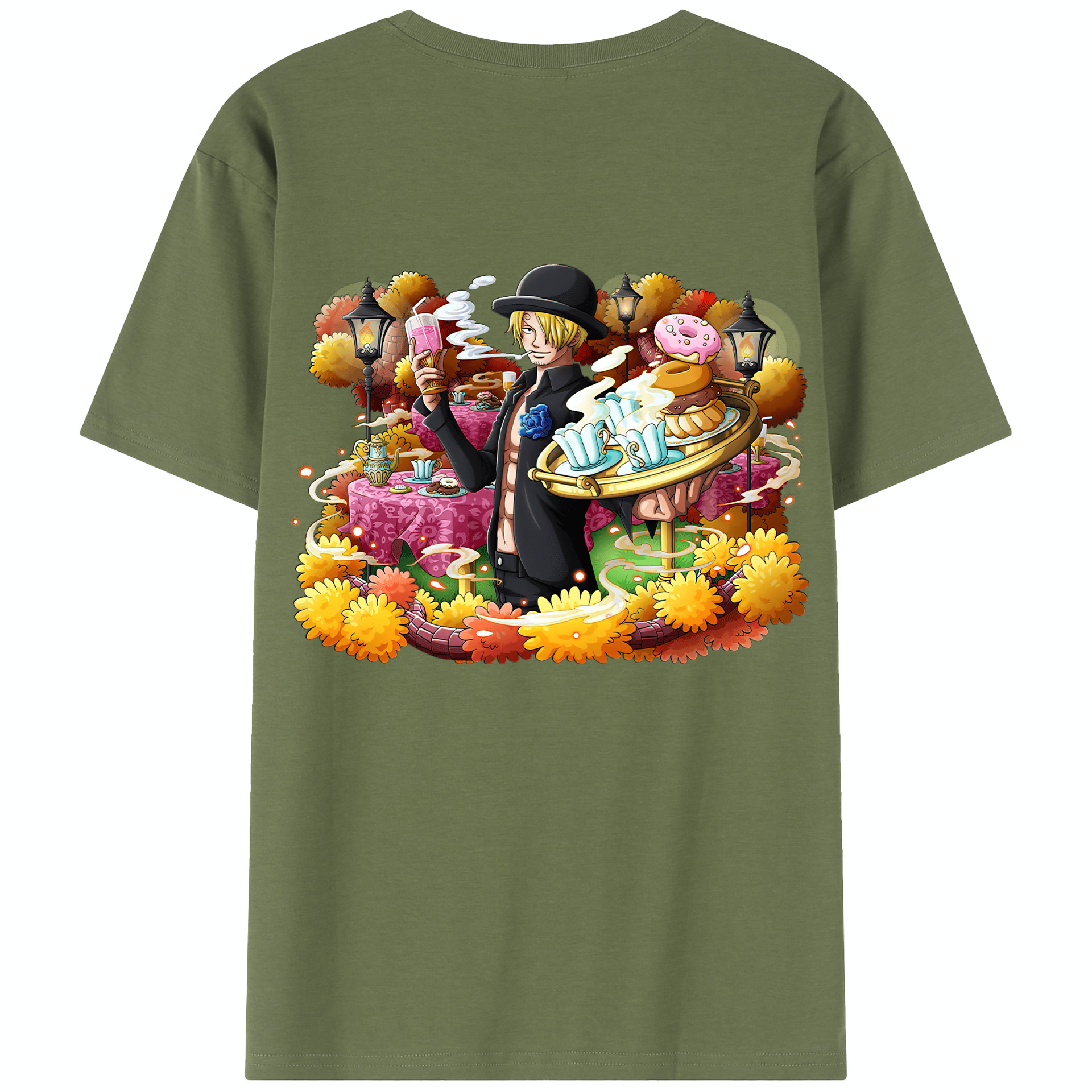 ワンピース サンジ ONE PIECE Sanji 綿100％半袖Tシャツ（背面プリント）